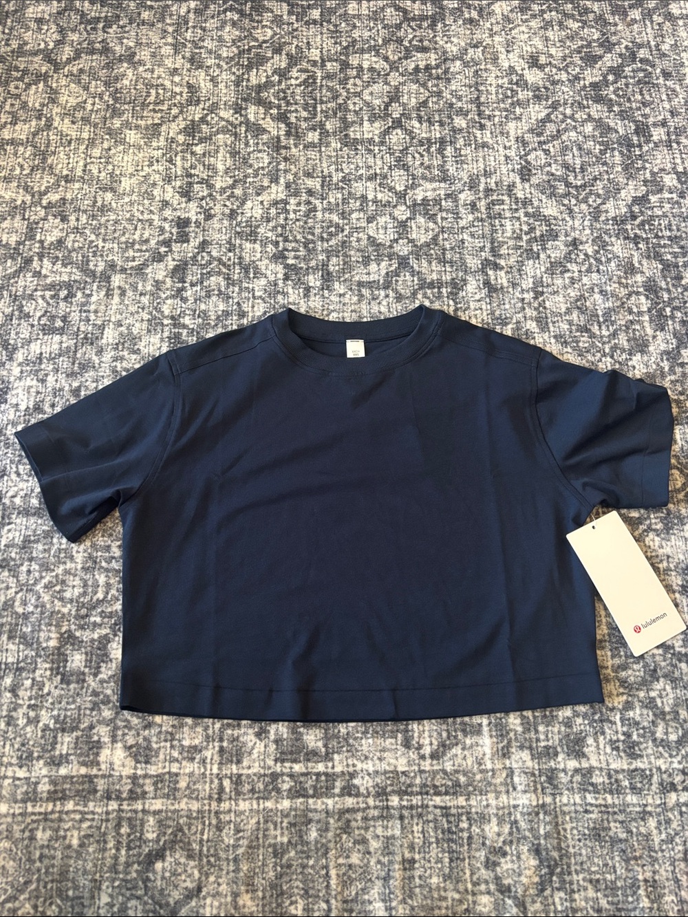 New Lululemon Women’s All Yours Organic Cotton Cropped T-Shirt - xxs - true navy